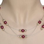 Collier de mariage ivoire et rouge