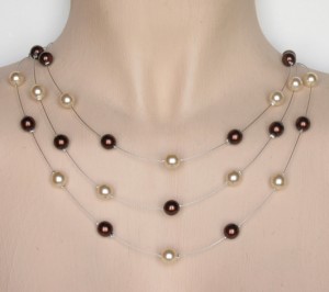 Collier mariage personnalisé ivoire et chocolat