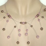 Collier mariage personnalisé en rose et cappuccino