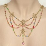 Collier mariage personnalisé en cristal multicolore