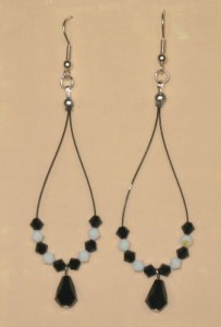 Boucles d'oreilles noir et blanc