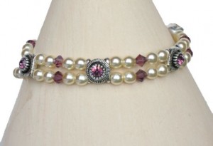 Bracelet mariage ivoire et amethyste