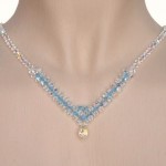 Collier Mariage cristal bleu et irisé