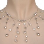 Collier mariage blanc argent et strass