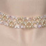 Collier mariage ivoire et cristal