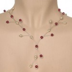 Collier mariage ivoire et rouge