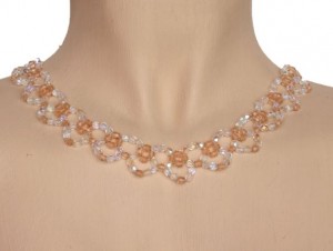 Collier mariage pêche et cristal 