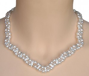 Collier mariage blanc et strass