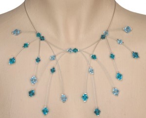Collier mariage cristal bleu