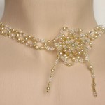 Collier mariage cristal, ivoire et or