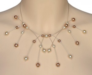 Collier mariage personnalisé en ivoire et caramel