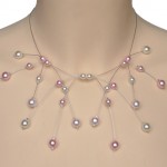 Collier mariage personnalisé en blanc et rose