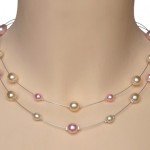 Collier mariage personnalisé en ivoire et rose