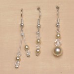 Boucles d'oreilles mariage en ivoire et cristal