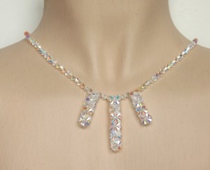 Collier mariage cristal irisé