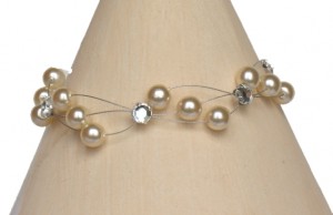 Bracelet mariage ivoire et strass