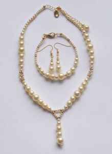 Parure mariage ivoire et or