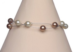 bracelet mariage ivoire et caramel