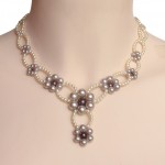 Collier mariage ivoire, taupe et chocolat