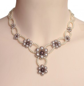 Collier mariage ivoire, taupe et chocolat
