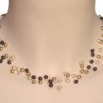 collier mariage ivoire, or et chocolat