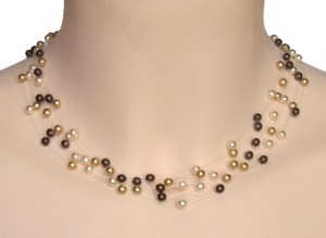 collier mariage ivoire, or et chocolat