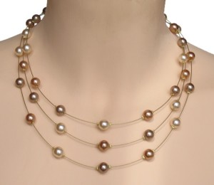 Collier mariage ivoire, taupe et cappuccino