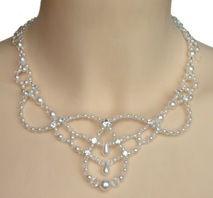 Collier mariage cristal et blanc