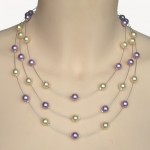 Collier mariage ivoire et violet