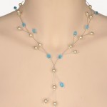 Collier mariage personnalisé en ivoire et bleu