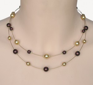 Collier mariage personnalisé en chocolat et or