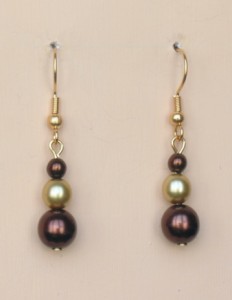 Boucles d'oreilles chocolat et or