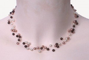 Collier mariage ivoire, chocolat et cappuccino