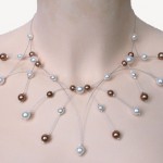 collier blanc et caramel