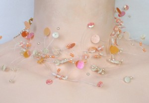 collier mariage ivoire et orange