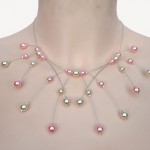 Collier mariage ivoire et rose