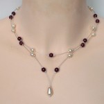 collier mariage ivoire et bordeaux