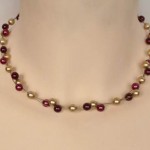 collier mariage bordeaux et or