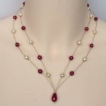 collier mariage ivoire et rouge