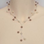 Collier mariage ivoire et caramel
