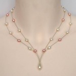 Collier mariage ivoire et saumon