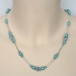 Collier mariage bleu et argent