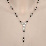 Collier mariage blanc noir strass