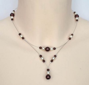 Collier_mariage_perles ivoire_et_chocolat