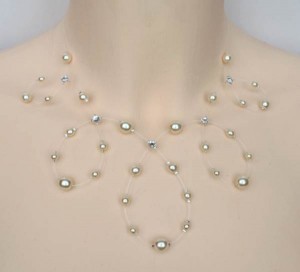 Collier mariage ivoire et strass