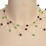 Collier mariage vert et chocolat