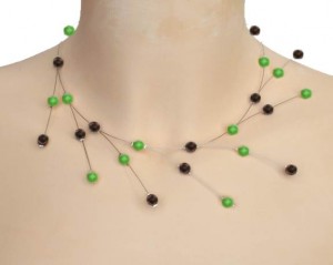 Collier mariage vert et chocolat