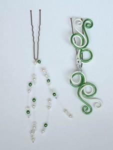 Accessoires_cheveux_ mariage_vert_et_blanc_cassé