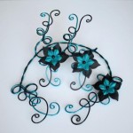 Collier_bracelet_mariage_aluminium_noir_turquoise_fleurs